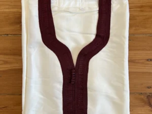 Moroccan Thobe with Maroon Embroidery