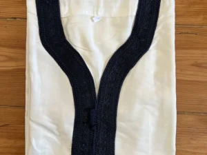 Moroccan Thobe with Black Embroidery