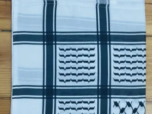 Premium Palestine Keffiyeh – Traditional Black & White Scarf
