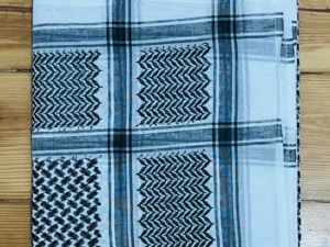 Palestine Keffiyeh – Zigzag Pattern Black & White Kufiya